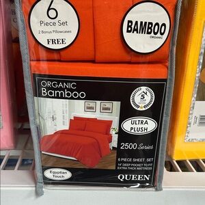 BAMBOO Organic Vibrant Red Queen Sheet Set